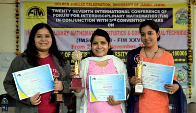 Research Scholars after getting 'R.S Varma Best Paper Award for PhD' at University of Jammu. Research Scholars after getting 'R.S Varma Best Paper Award for PhD' at University of Jammu.