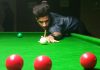 Ansh Chopra aiming at target during final match of Sub Junior Snooker at Billiards Hall, MA Stadium, Jammu on Friday. —Excelsior/Rakesh
