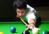 A cueist in action during Senior Snooker match at Billiards Hall, MA Stadium Jammu on Wednesday. -Excelsior/Rakesh