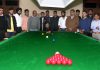 Dignitaries during inauguration of 26th J&K State Billiards & Snooker Championship at Billiards Hall MA Stadium, Jammu on Tuesday. — Excelsior/Rakesh
