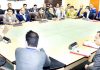 Chief Secretary BVR Subrahmanyam chairing a meeting in Jammu on Monday.