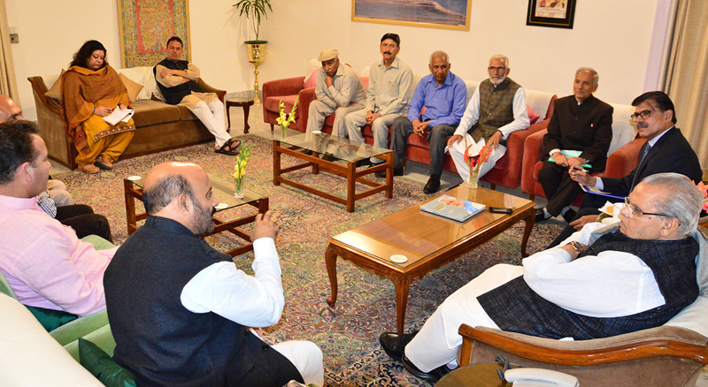 Governor Satya Pal Malik meeting a delegation from Kishtwar. Governor Satya Pal Malik meeting a delegation from Kishtwar.