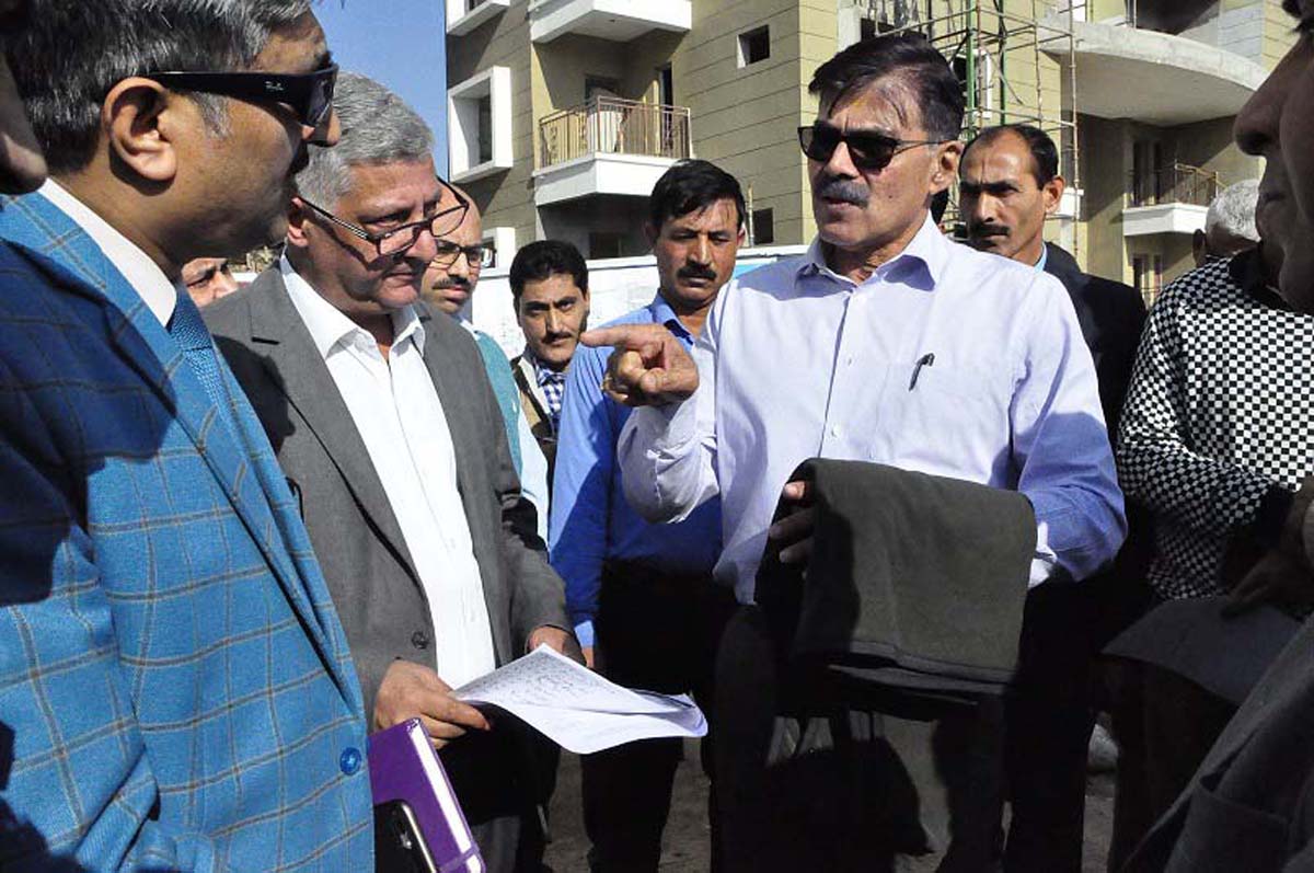 Advisor to Governor K Vijay Kumar during visit to JDA flats at Muthi on Friday. Advisor to Governor K Vijay Kumar during visit to JDA flats at Muthi on Friday.