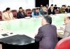 Governor Satya Pal Malik chairing a meeting at Civil Secretariat in Jammu on Monday.
