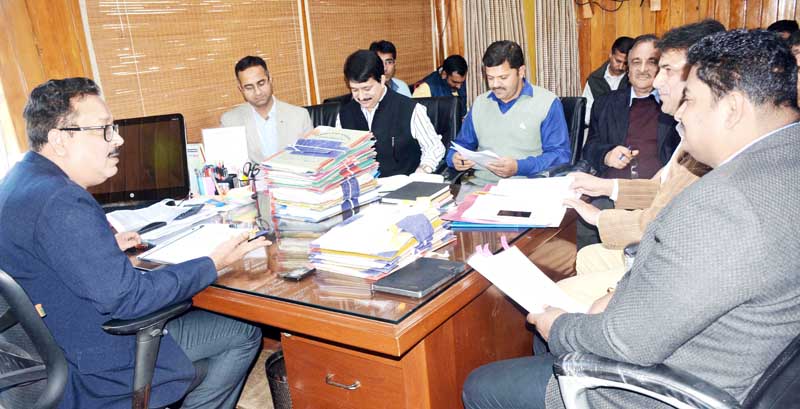 Principal Secretary Finance, Navin K Choudhary chairing a meeting in Jammu on Monday. Principal Secretary Finance, Navin K Choudhary chairing a meeting in Jammu on Monday.