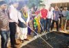 MLA Sat Sharma starting blacktopping work at Sarwal in Jammu on Thursday.