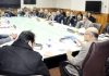 Chief Secretary BVR Subrahmanyam chairing a meeting on Friday.