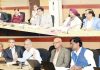 BB Vyas, Advisor to Governor & Member Shrine Board chairing 53rd Governing Body meeting of SMVD Narayana Super Speciality Hospital on Friday.