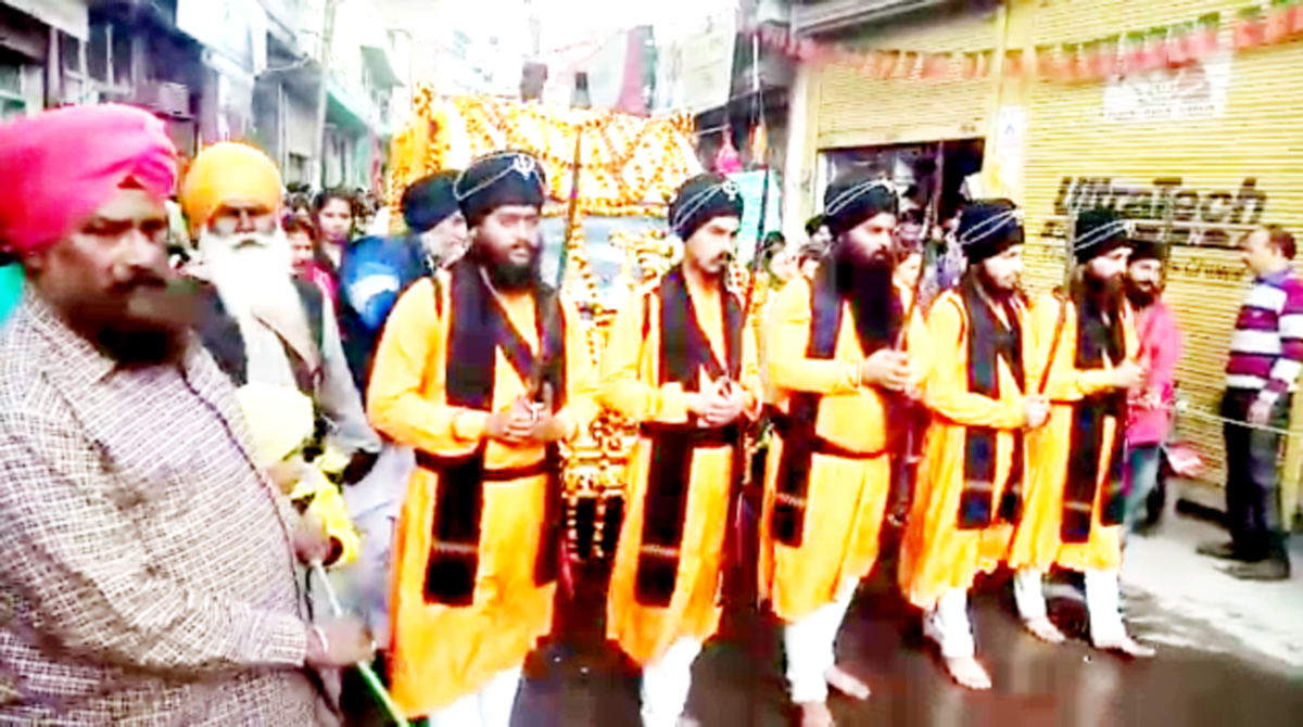 Nagar Kirtan being taken out in Udhampur on Sunday. Nagar Kirtan being taken out in Udhampur on Sunday.