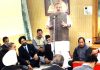 NC Provincial President Devender Singh Rana addressing party functionaries on Monday.