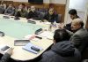 Chief Secretary and Srinagar Mayor chairing a meeting on Saturday.