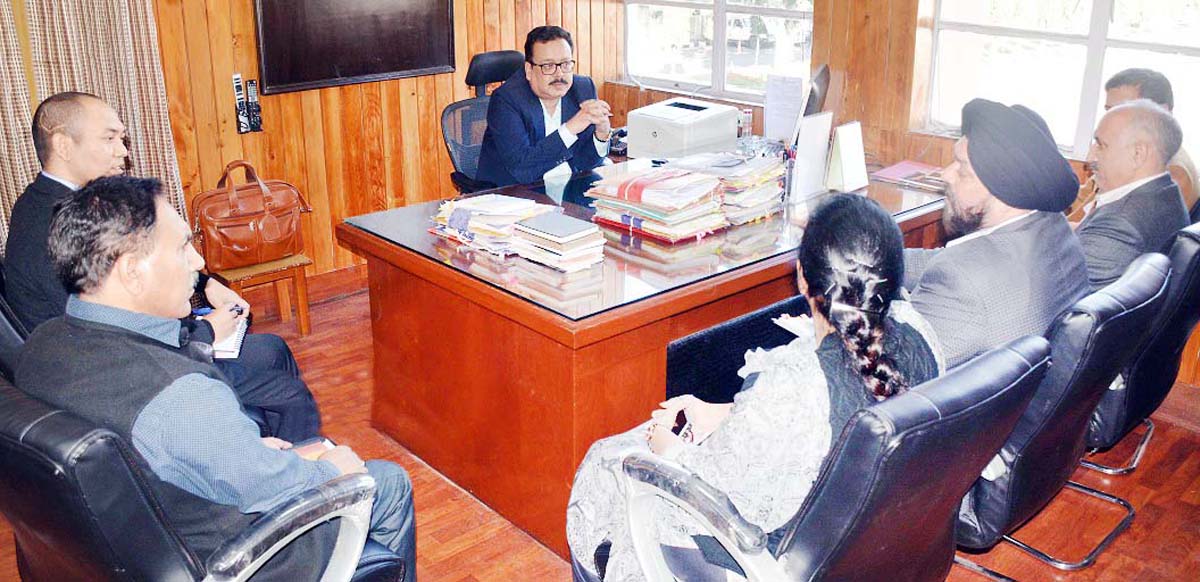 Principal Secretary Finance Navin Choudhary chairing a meeting on Friday. Principal Secretary Finance Navin Choudhary chairing a meeting on Friday.