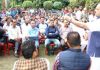 NC Provincial President Devender Singh Rana interacting with a delegation of daily rated workers on Friday.