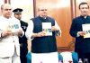 Governor, SP Malik along with vice chancellor, Prof Yogesh Tyagi of Delhi University releasing Prof Amitabh Mattoo’s book at New Delhi on Sunday. The author is also seen in the picture.