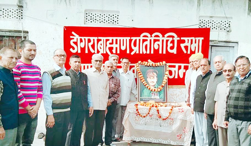 DBPS president, Ved Parkash Sharma, and others paying floral tributes to Shaheed Major Som Nath Sharma. DBPS president, Ved Parkash Sharma, and others paying floral tributes to Shaheed Major Som Nath Sharma.