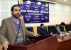 Director Information Tariq Ahmad Zargar addressing the gathering during Media Workshop in Srinagar on Saturday.