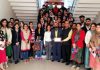 Resource person Dr KC Sharma with students and faculty members of ICccR & HRM in JU after an interaction on Thursday.