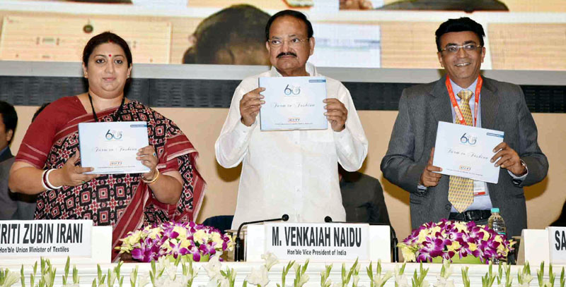Vice President, M. Venkaiah Naidu releasing souvenir on CITI Global Textiles Conclave 2018, organised to commemorate CITI Diamond Jubilee celebrations, in New Delhi on Tuesday. Vice President, M. Venkaiah Naidu releasing souvenir on CITI Global Textiles Conclave 2018, organised to commemorate CITI Diamond Jubilee celebrations, in New Delhi on Tuesday.