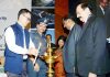 MoS for Home Affairs, Kiren Rijiju lighting the lamp at the inauguration of the 14th Formation Day of National Disaster Management Authority (NDMA), in New Delhi on Tuesday.