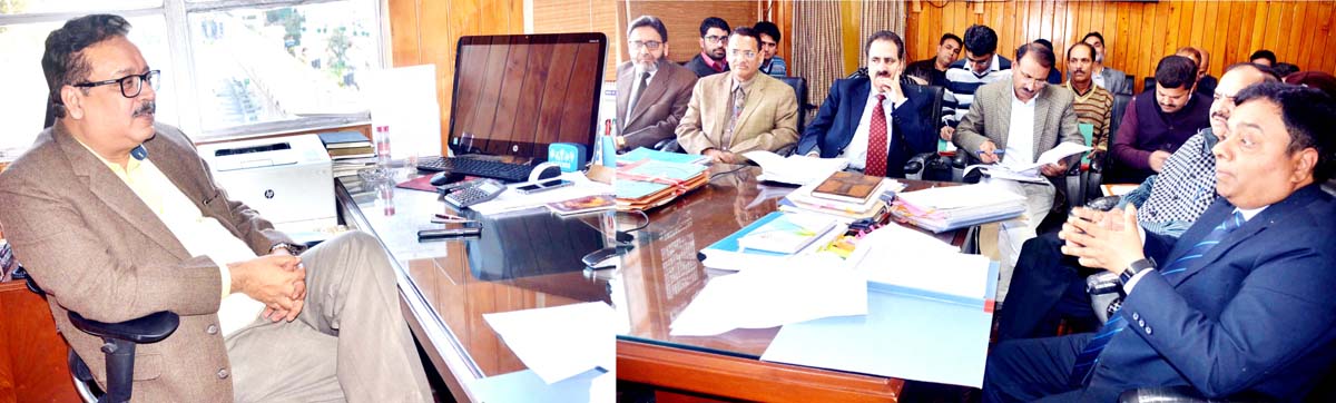 Principal Secretary Finance, Naveen Choudhary chairing a meeting in Jammu on Thursday. Principal Secretary Finance, Naveen Choudhary chairing a meeting in Jammu on Thursday.