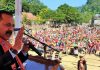 Union Minister Dr Jitendra Singh addressing a BJP election rally at West Tuipui Assembly constituency, in Mizoram on Thursday.