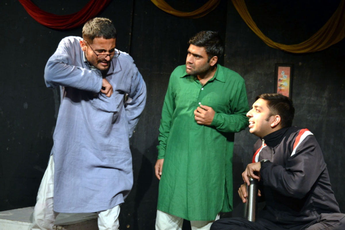 A scene of the play 'Bemaar' staged at Jammu on Thursday. A scene of the play 'Bemaar' staged at Jammu on Thursday.