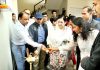 Principal GMC & Ayurvedic College, Jammu, Dr Sunanda Raina lighting the lamp during celebration of Lord Dhanwantri Jayanti at Jammu.