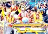 Shobha Yatra of Lord Vishwakarma being taken out in Jammu on Sunday. -Excelsior/Rakesh