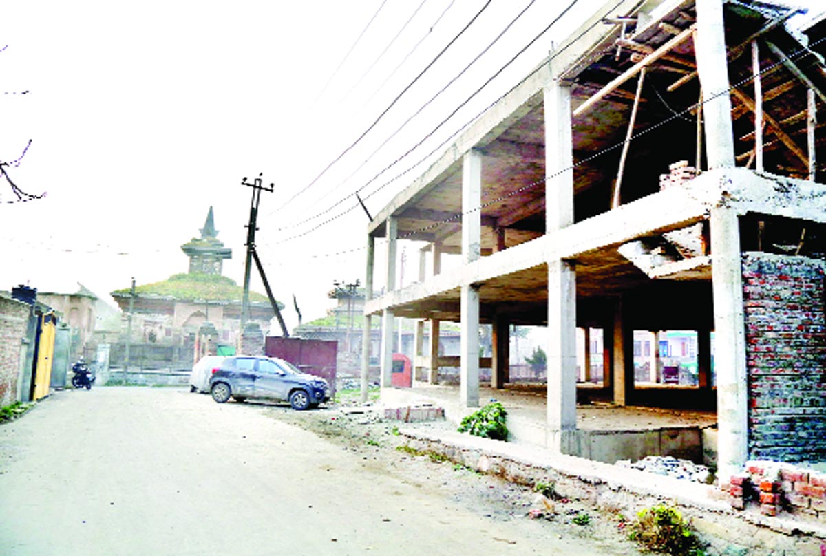 A community hall constructed within the protected area in Srinagar. —Excelsior/Shakeel A community hall constructed within the protected area in Srinagar. —Excelsior/Shakeel