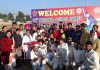 Winners posing along with dignitaries and officials during 64th National School Games U-19 Boys Cricket Tournament in Jammu.