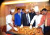 Cake mixing ceremony being held at Cygnett Park Asia Jammu on Wednesday. -Excelsior/Rakesh