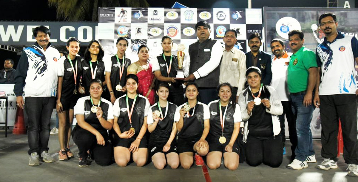 J&K Roll Ball women team being honoured by dignitaries after winning Gold medal. J&K Roll Ball women team being honoured by dignitaries after winning Gold medal.