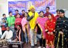Participants during Dogri musical play 'Jai Duggar-Jai Dogri' at Jammu on Saturday.