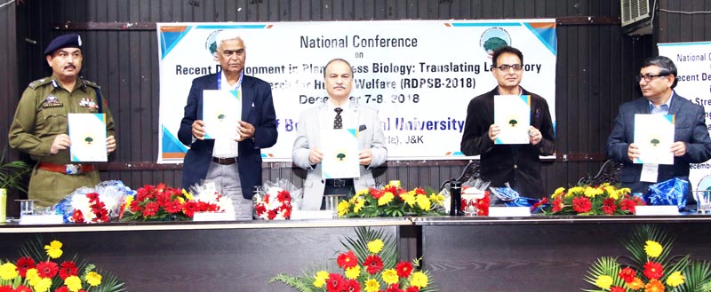 Dignitaries during the start of two day national conference at University of Jammu on Friday. Dignitaries during the start of two day national conference at University of Jammu on Friday.