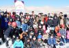 Skaters and dignitaries posing for group photograph during inauguration of ice skating coaching at Leh. -Excelsior/ Morup Stanzin