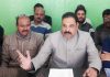Rinku Gill, CSKU president, addressing a press conference at Jammu.