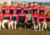 JU team players posing for group photograph after winning match against DAV Jalandhar.
