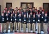 NCC Cadets posing along with Governor Satya Pal Malik at the Raj Bhavan in Jammu.