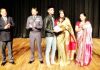 A student being felicitated during Annual Day celebration.