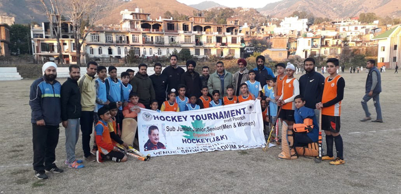 Winners posing along with dignitaries and officials at Sports Stadium in Poonch. Winners posing along with dignitaries and officials at Sports Stadium in Poonch.
