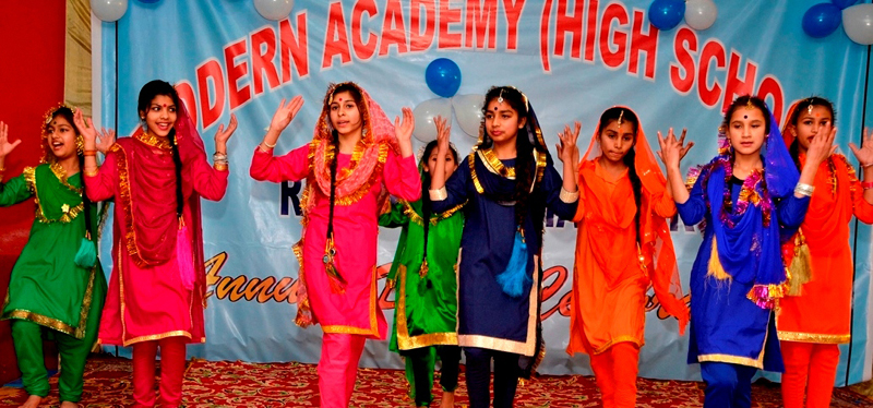 Students presenting cultural item at Modern HS Rahmbal. Students presenting cultural item at Modern HS Rahmbal.