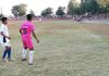Players in action during football match at Jammu on Friday.
