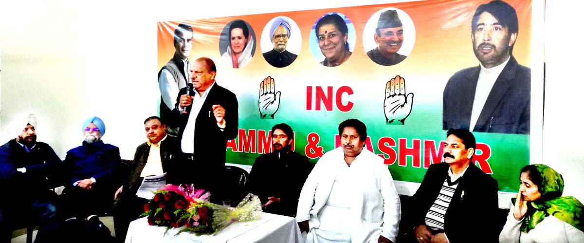 Senior PCC leader Mula Ram addressing Cong meeting in Jammu on Monday. Senior PCC leader Mula Ram addressing Cong meeting in Jammu on Monday.