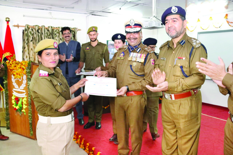 DG Prisons Dilbag Singh presenting certificate to a pass out at Jammu on Sunday. DG Prisons Dilbag Singh presenting certificate to a pass out at Jammu on Sunday.