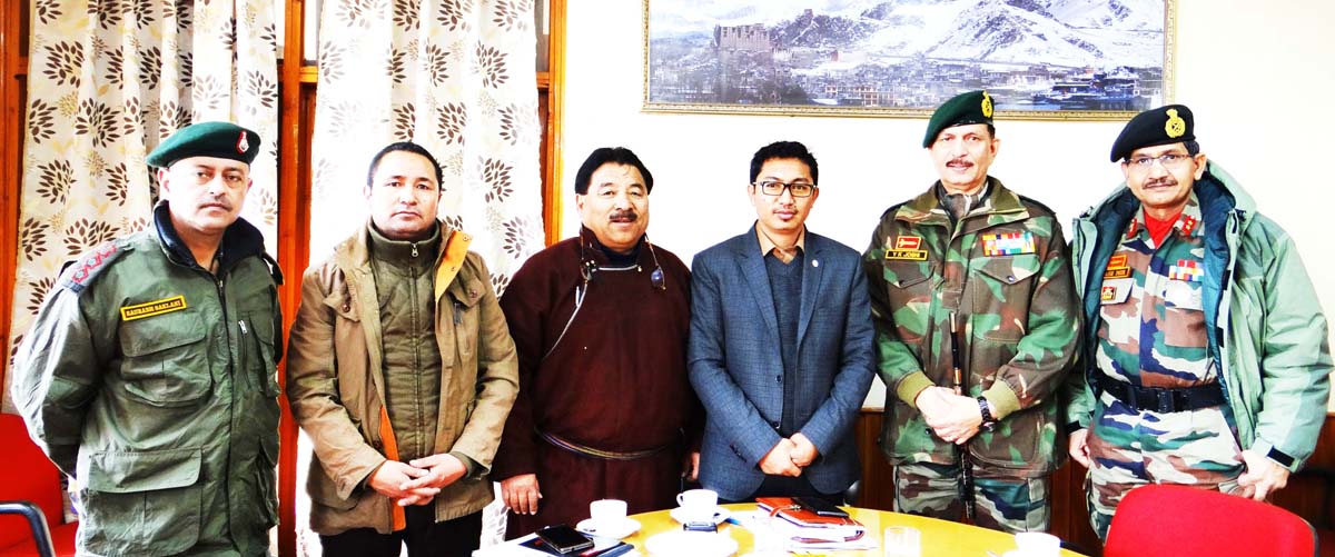 CEC Leh with Army officers during a meeting. CEC Leh with Army officers during a meeting.