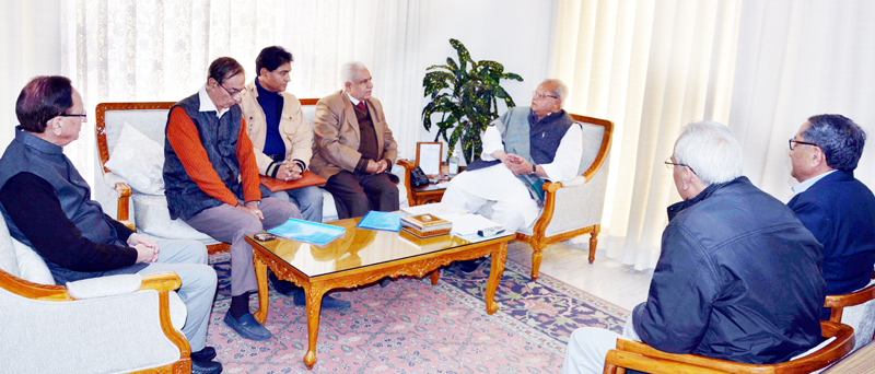 K P Sabha delegation during meeting with Governor, S P Malik on Thursday. K P Sabha delegation during meeting with Governor, S P Malik on Thursday.