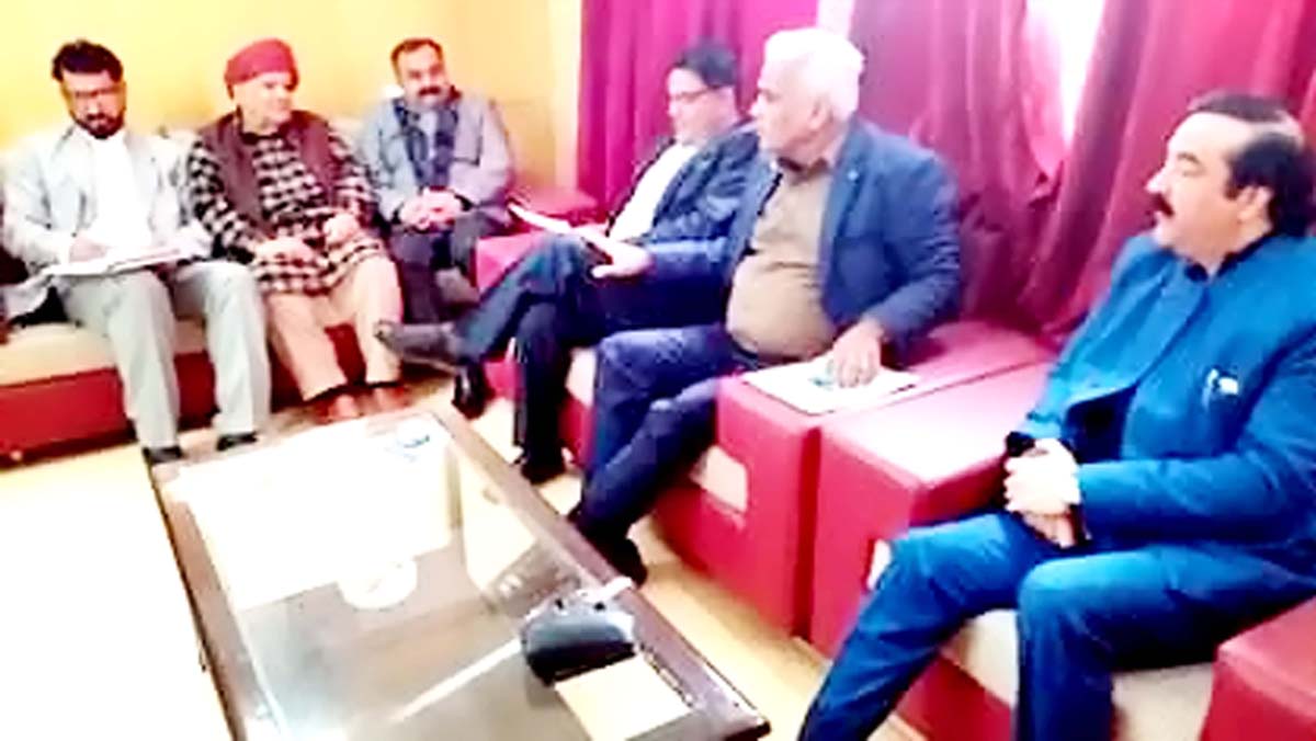 BJP MLCs holding meeting in office chamber of Legislative Council Chairman on Monday. BJP MLCs holding meeting in office chamber of Legislative Council Chairman on Monday.