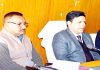 Divisional Commissioner chairing a meeting at Udhampur on Tuesday.