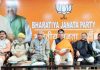 BJP leaders at a meeting at Jammu on Saturday.