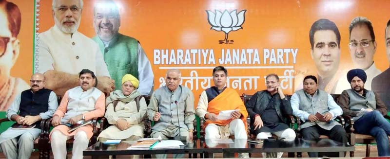 BJP leaders at a meeting at Jammu on Saturday. BJP leaders at a meeting at Jammu on Saturday.